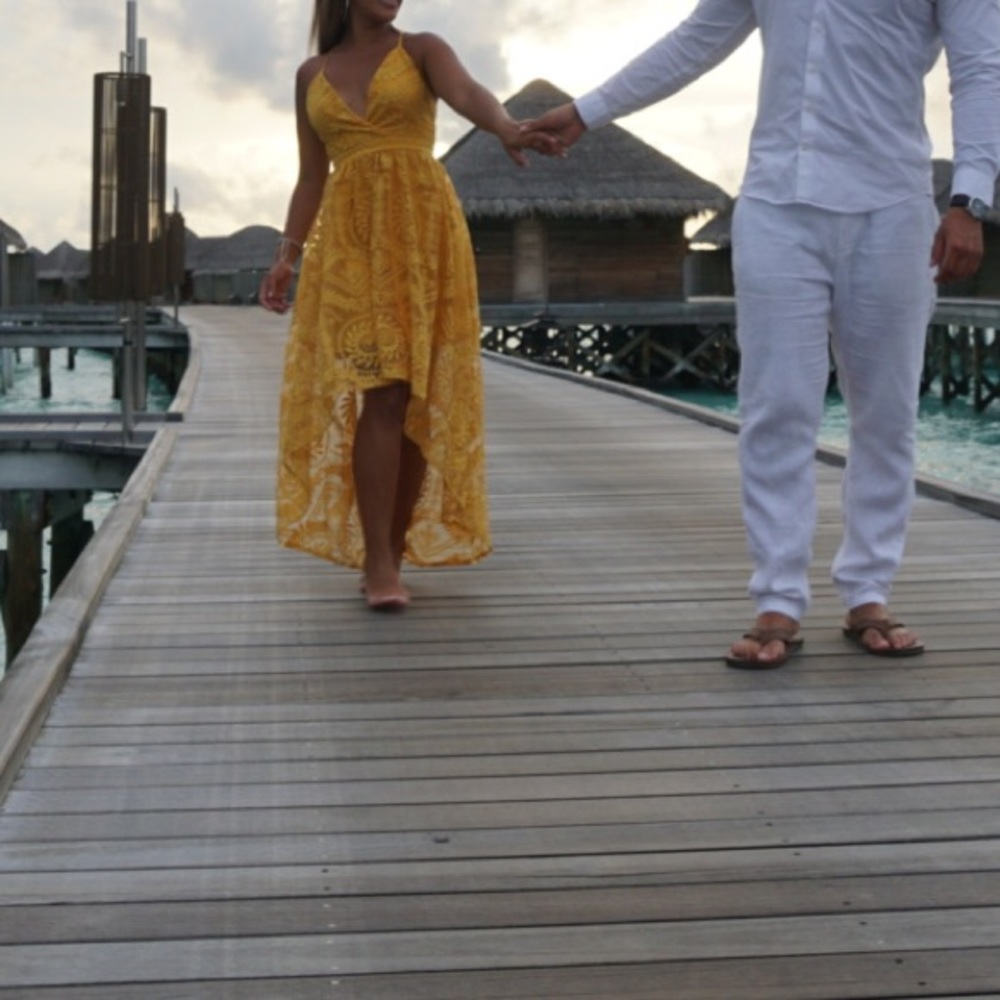 Yellow maxi dress